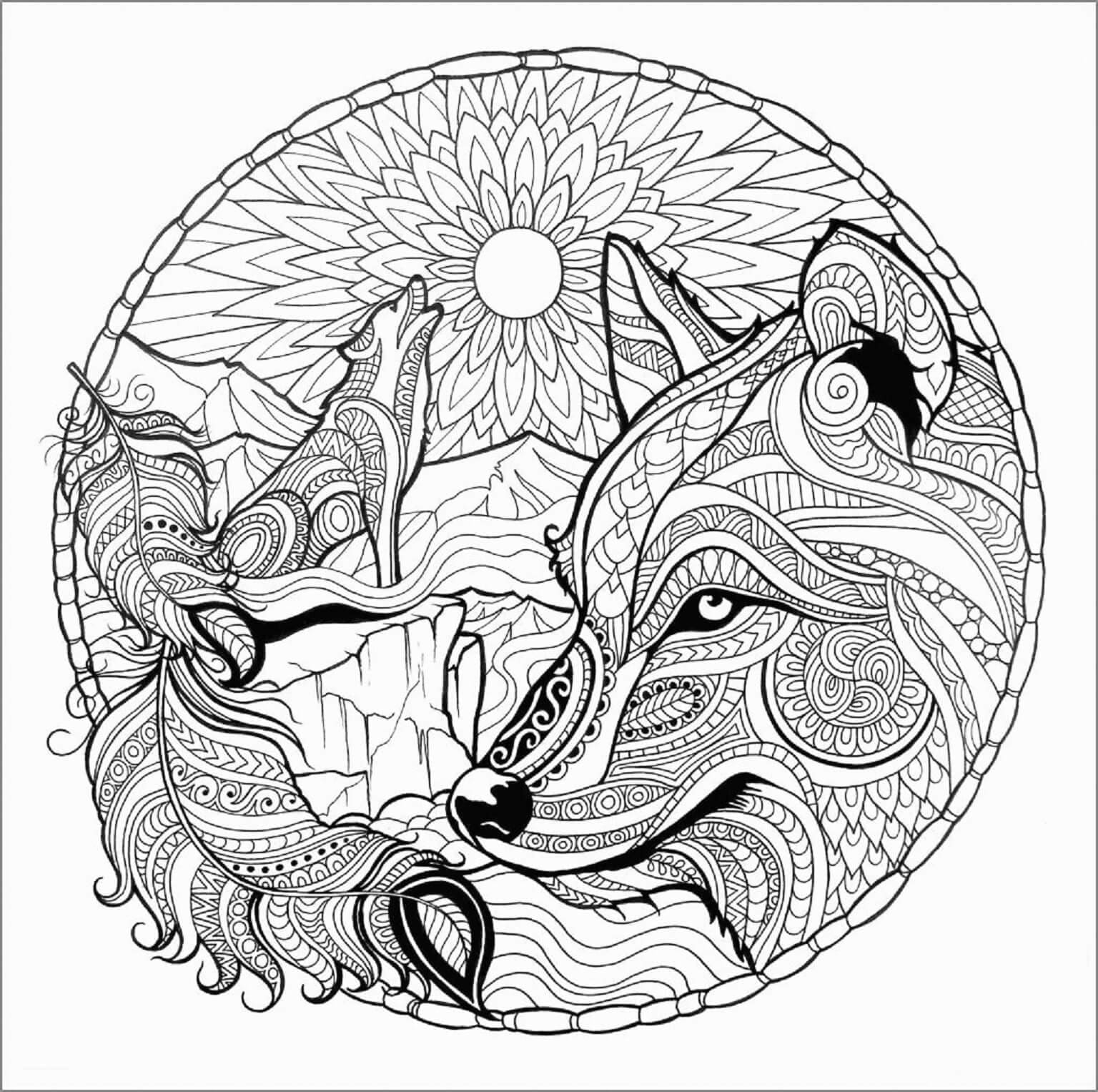 Mandalas Loup 53
